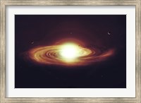 Framed Implosion of a Sun with Visible Solar System and Planets