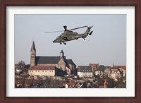 Framed German Tiger Eurocopter Flying Over the Town of Fritzlar, Germany