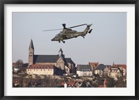 Framed German Tiger Eurocopter Flying Over the Town of Fritzlar, Germany