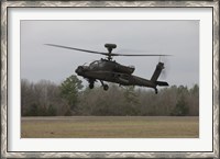 Framed AH-64 Apache Helicopter in Midair, Conroe, Texas