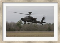 Framed AH-64 Apache Helicopter in Midair, Conroe, Texas