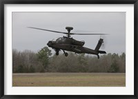 Framed AH-64 Apache Helicopter in Midair, Conroe, Texas