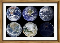 Framed Image comparison of Iconic Views of Planet Earth