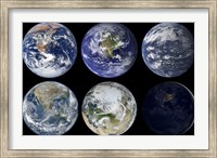 Framed Image comparison of Iconic Views of Planet Earth