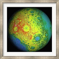 Framed Lunar Topography Globe