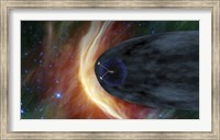 Framed NASA's Two Voyager Spacecraft Exploring a Turbulent Region of Space