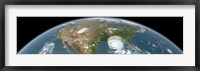 Framed Panoramic View of Planet Earth and the United States