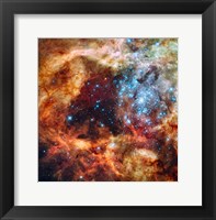 Framed Hubble Space Telescope image of the R136 Super Star Cluster