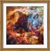 Framed Hubble Space Telescope image of the R136 Super Star Cluster