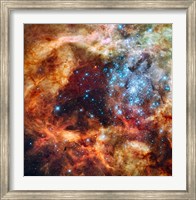 Framed Hubble Space Telescope image of the R136 Super Star Cluster