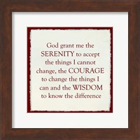 Framed Serenity Prayer - Red Border