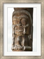 Framed Gitksan totem pole, Kispiox Village, British Columbia