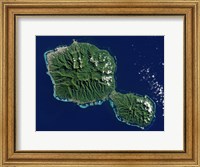 Framed Satellite View of Tahiti