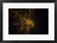 Framed Nighttime image of Valencia on the Mediterranean Coast of Spain