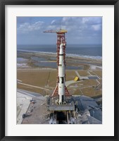 Framed High Angle View of the Apollo 4 Spacecraft on the Launch Pad