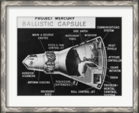 Framed Cutaway Drawing of the Project Mercury Ballistic Capsule