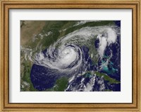 Framed Satellite view of Tropical Storm Isaac in the Gulf of Mexico