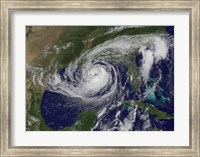 Framed Satellite view of Tropical Storm Isaac in the Gulf of Mexico