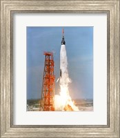 Framed View of the liftoff of Mercury-Atlas 5 from Kennedy Space Center, Florida