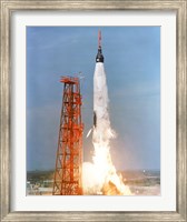 Framed View of the liftoff of Mercury-Atlas 5 from Kennedy Space Center, Florida