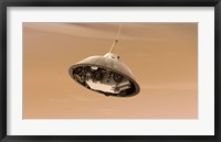 Framed Artist's Concept of NASA's Curiosity Rover tucked inside the Spacecraft's Backshell