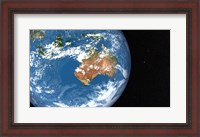 Framed Planet Earth showing Clouds over Australia