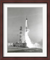 Framed NASA Project Mercury Spacecraft is test Launched from Cape Canaveral, Florida