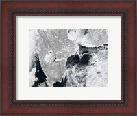 Framed Sea ice lines the Coasts of Sweden and Finland in this Satellite View