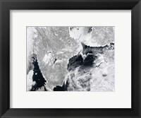 Framed Sea ice lines the Coasts of Sweden and Finland in this Satellite View