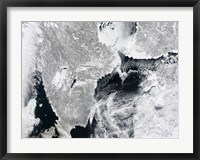 Framed Sea ice lines the Coasts of Sweden and Finland in this Satellite View