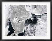 Framed Sea ice lines the Coasts of Sweden and Finland in this Satellite View