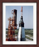 Framed Unmanned Mercury-Atlas Capsule sits Stop its Atlas Launch Vehicle