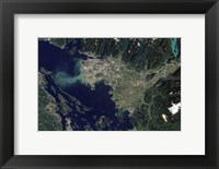 Framed Satellite view of the Frasier River, British Columbia, Canada