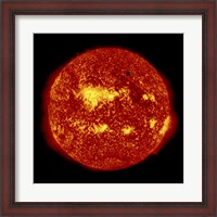 Framed 2012 Transit of Venus moving through the Sun