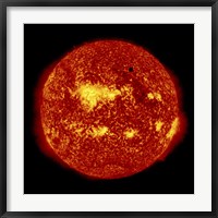 Framed 2012 Transit of Venus moving through the Sun