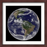 Framed Full Earth Showing Various Tropical Storm Systems
