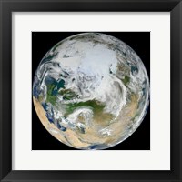 Framed Synthesized View of Earth Showing the Arctic, Europe and Asia