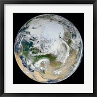 Framed Synthesized View of Earth Showing the Arctic, Europe and Asia