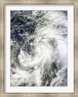 Framed Tropical Storm Sandy Hovering over the Caribbean Sea