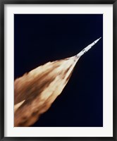 Framed Apollo 6 spacecraft Leaves a Fiery Trail in the Sky after Launch