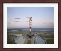 Framed High-angle View of the Apollo 8 Spacecraft on the Launch Pad