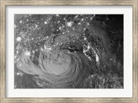Framed Nighttime view of Tropical Storm Isaac