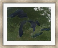 Framed Satellite View of the Great Lakes