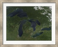 Framed Satellite View of the Great Lakes
