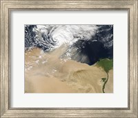 Framed Satellite View of a Dust Storm over Egypt