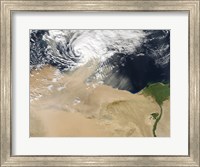 Framed Satellite View of a Dust Storm over Egypt