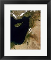 Framed Satellite View of Snow in Lebanon