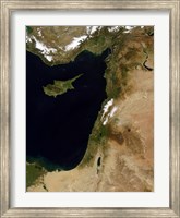 Framed Satellite View of Snow in Lebanon