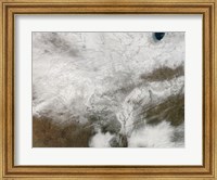 Framed Satellite View of a Severe Winter Storm over the Midwestern United States