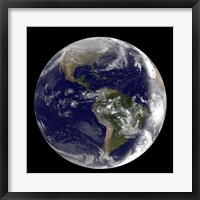 Framed Earth showing North America and South America